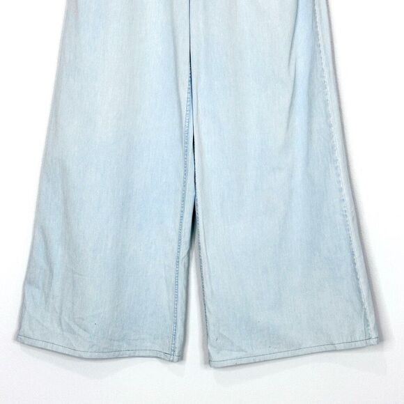 SPRWMN Light Blue Chambray Wide Leg Pants S Boho Lightweight High Waist Casual - Picture 9 of 12